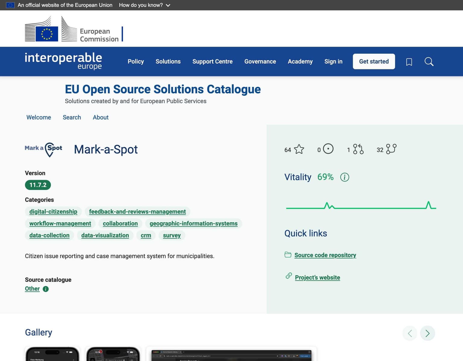 Mark-a-Spot im EU Open Source Solutions Catalogue gelistet